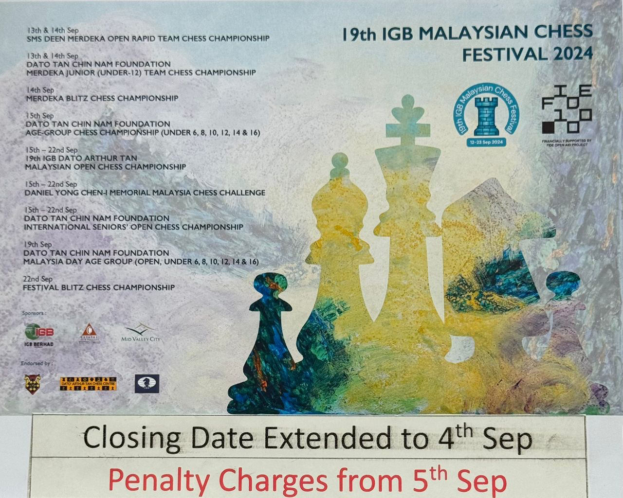 Closing Date Extended - 4th Sept